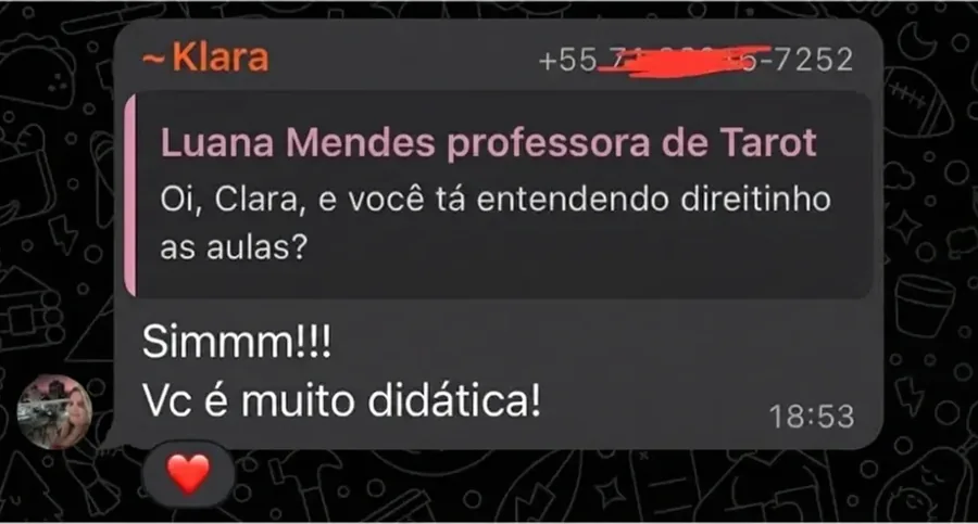 Depoimento sobre consulta aos arcanos
