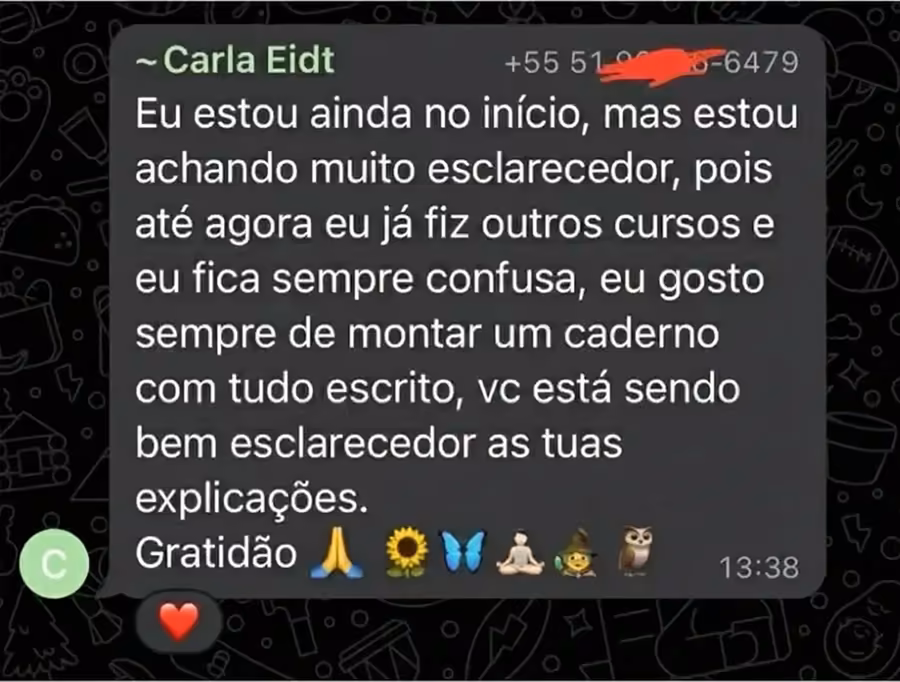 Depoimento sobre consulta aos arcanos