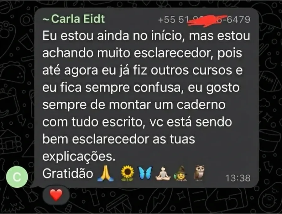 Depoimento sobre consulta aos arcanos
