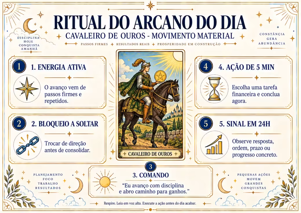 Arcano Cavaleiro de Ouros no Ritual dos Arcanos da Prosperidade