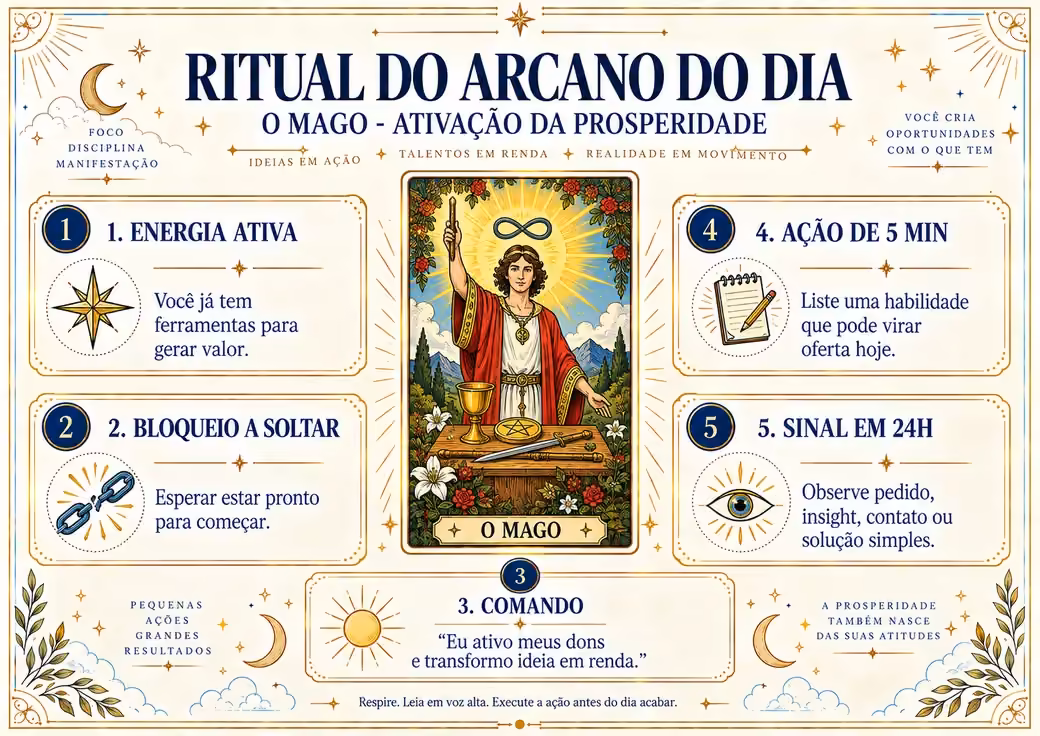 Arcano O Mago no Ritual dos Arcanos da Prosperidade