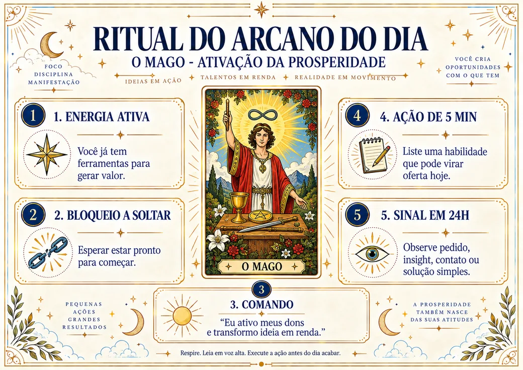 Arcano O Mago no Ritual dos Arcanos da Prosperidade
