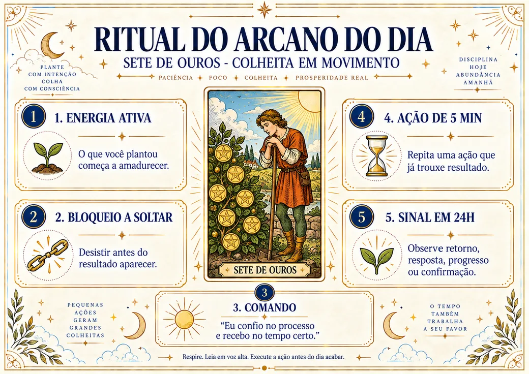 Arcano Sete de Ouros no Ritual dos Arcanos da Prosperidade